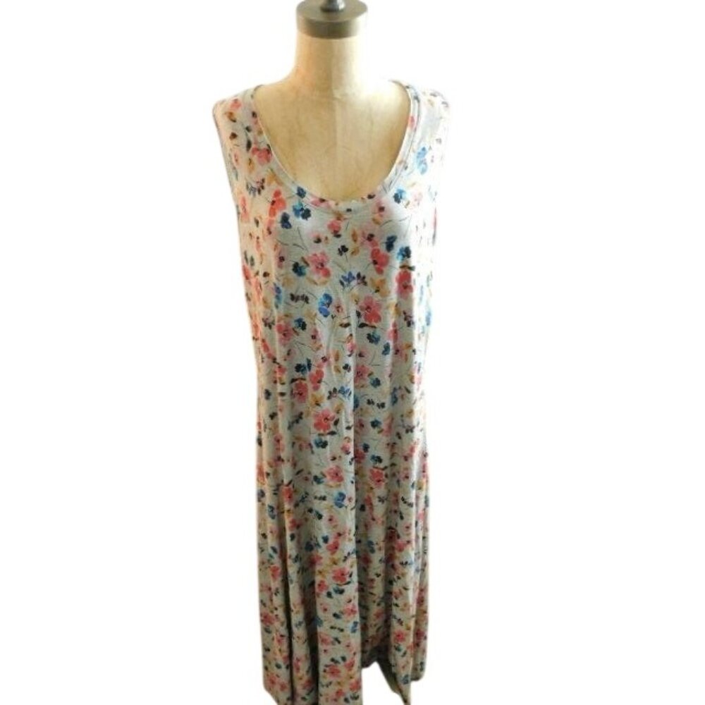 Rachel Roy Size 1X Plus Size Long Maxi Floral STRETCH Knit Dress NWT $105